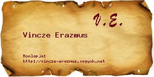 Vincze Erazmus névjegykártya